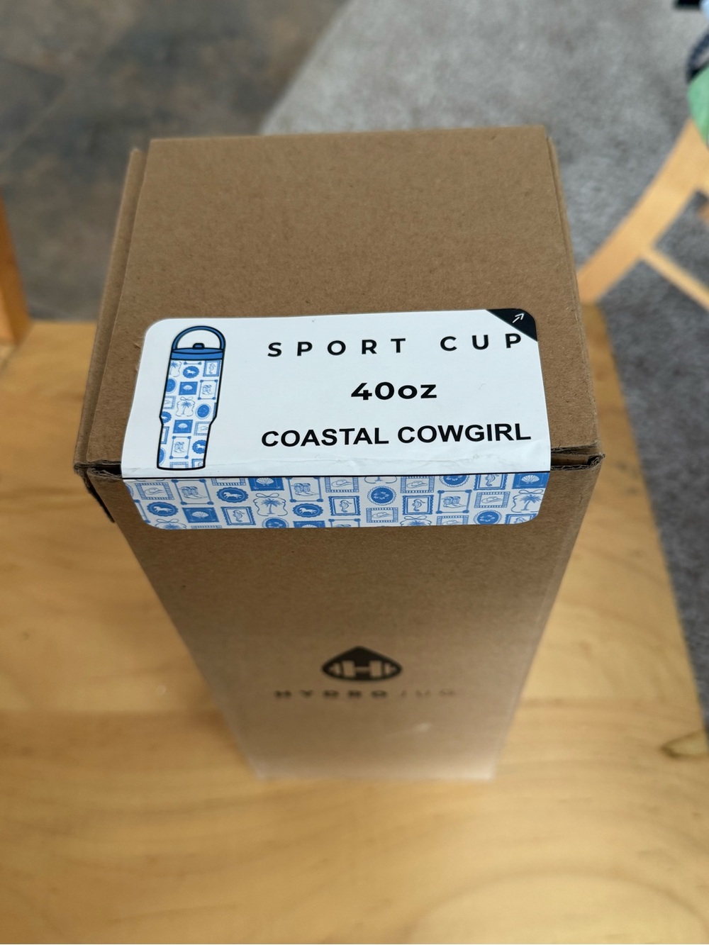 HydroJug Coastal Cowgirl Sport Cup 40oz (blue & white)